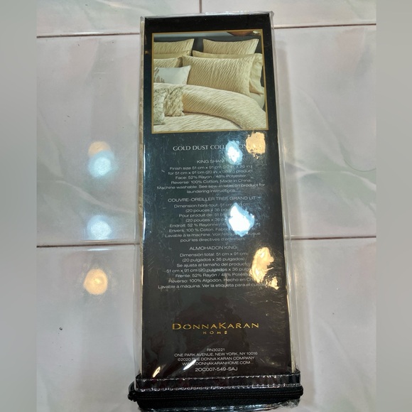 NIP Donna Karan Home "GOLD DUST COLLECTION" King Pillow Sham - Picture 3 of 7